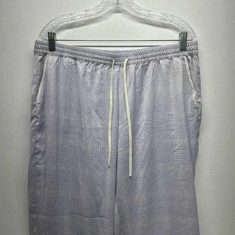 Summersalt Palazzo Pants Wide Leg Elastic Stretch Waist Pant Purple White Medium